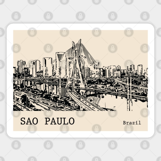 Sao Paulo Brazil Magnet by Lakeric